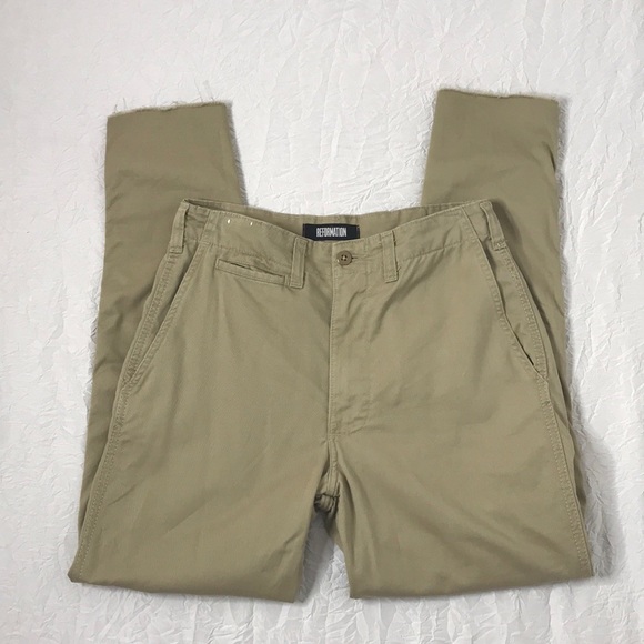 Reformation Pants - Reformation Military Raw Hem Ankle Pant